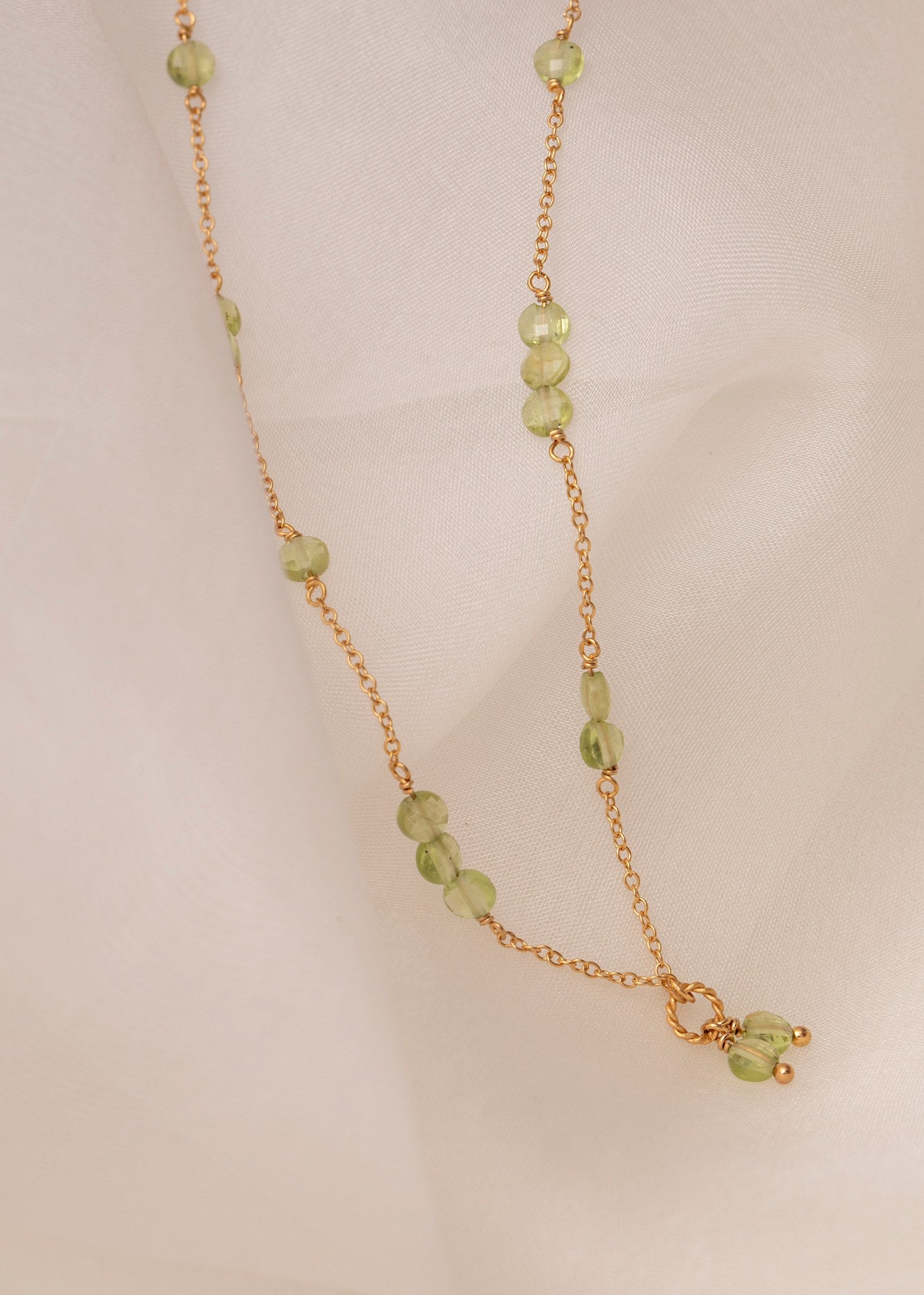 Eiffel necklace with Peridot - gold plated