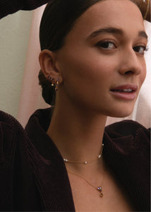 Donna necklacewith Amethyst og Champagne Quartz - gold plated
