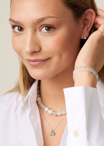 10-Karat Heart pendant with Aquamarine and Diamond