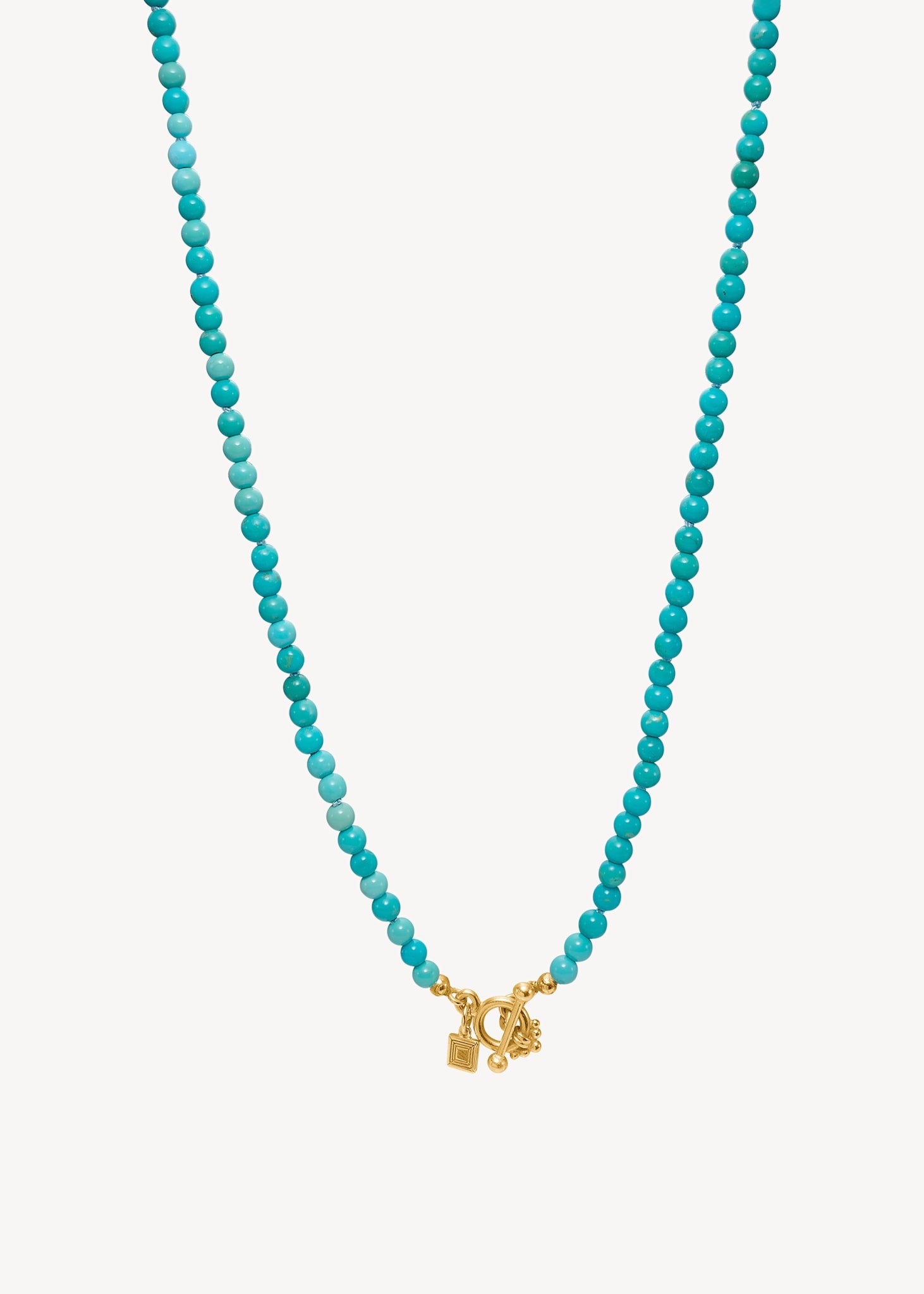 Lace beaded necklace with Turquoise - gold plated