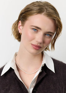 Pearly White beaded necklace with Pearl - gold plated