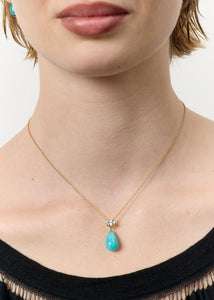 Polly necklace with Blue Topaz and Amazonite - gold plated