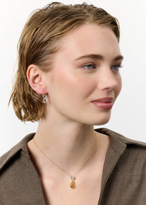 Polly necklace with Blue Topaz and Lemon Quartz - gold plated