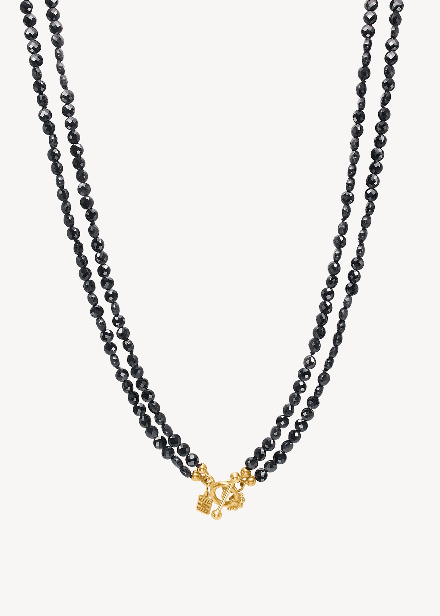 Romy necklace with Black Spinel - gold plated