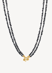 Romy necklace with Black Spinel - gold plated