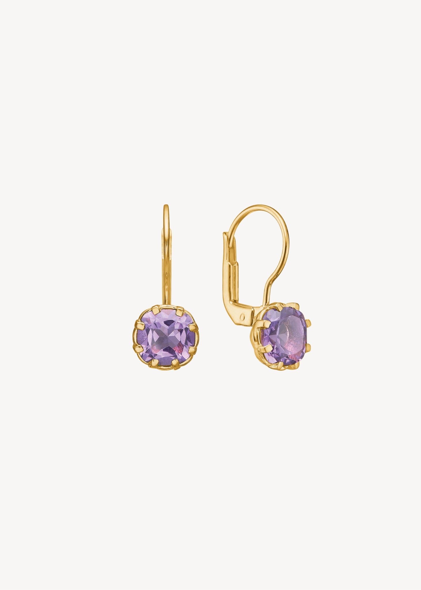 Ingrid earrings with Amethyst - gold plated