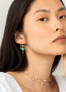 Chloe earrings with Turquoise - gold plated