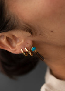 Evelyn earrings with Turquoise and smokey Quartz - gold plated