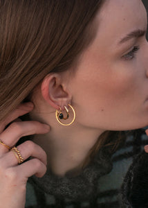 Mia earrings with Black Star - gold plated