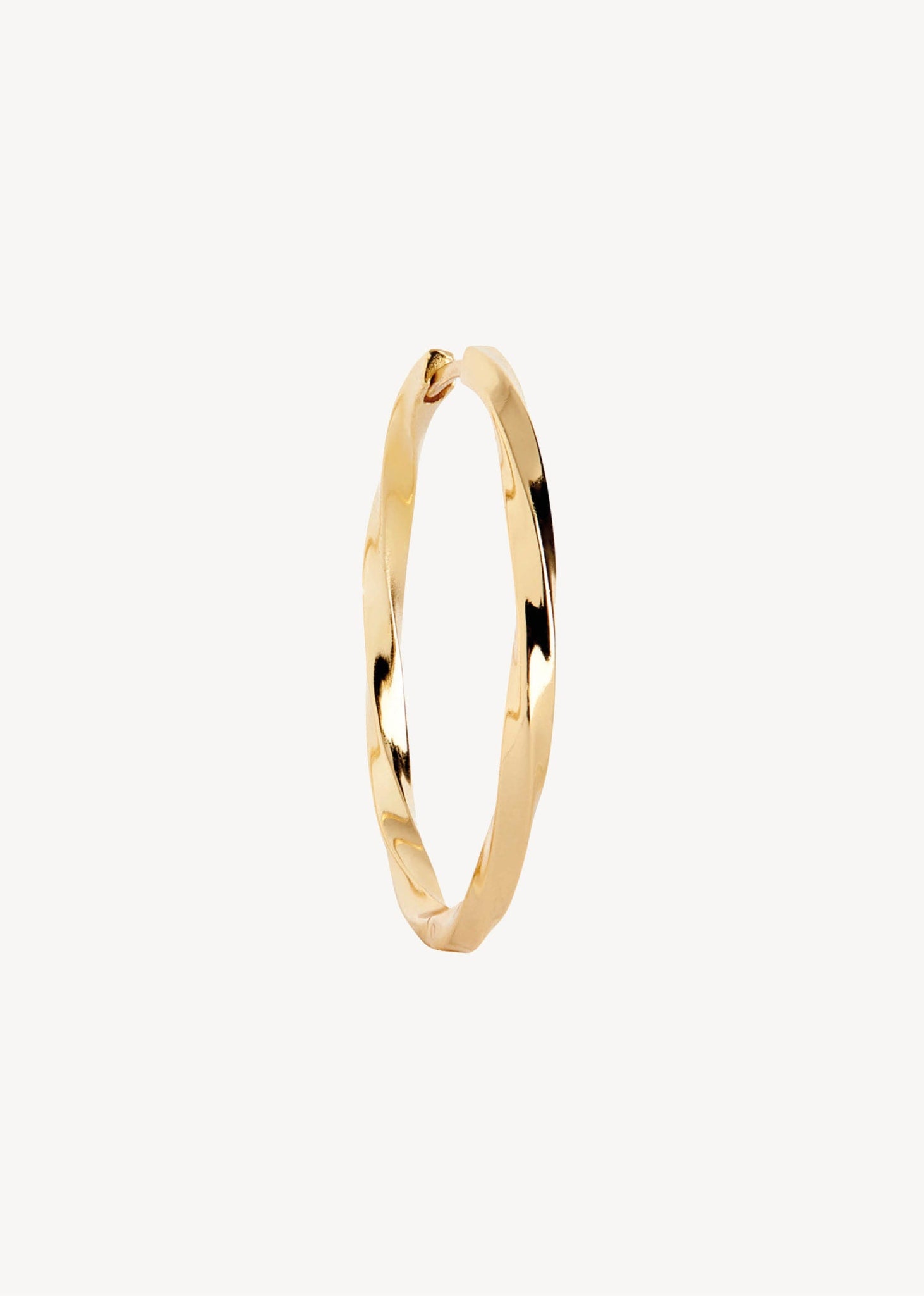 Stor 3,5 cm hoop ørering til charms i guldbelagt sterling sølv med snoet design til ham og hende, perfekt gave til hende og gave til ham 