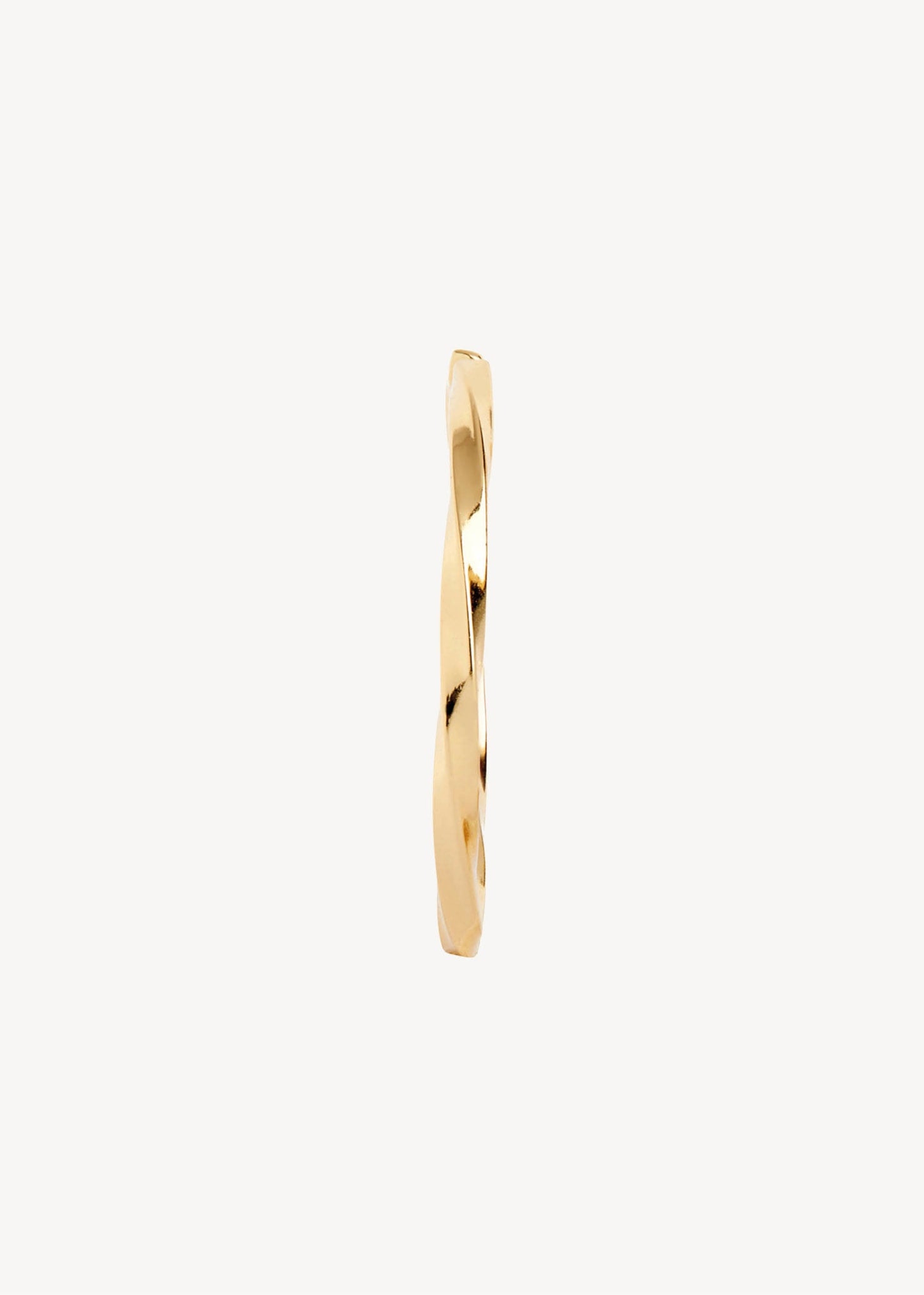 Stor 3,5 cm hoop ørering til charms i guldbelagt sterling sølv med snoet design til ham og hende, perfekt gave til hende og gave til ham 