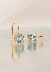 Delphine earrings with Blue Topaz - gold plated