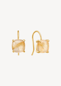 Sunset earrings with Golden Rutile Quartz - gold plated