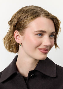 Aida earrings with Golden Rutile Quartz and Green Agate - gold plated