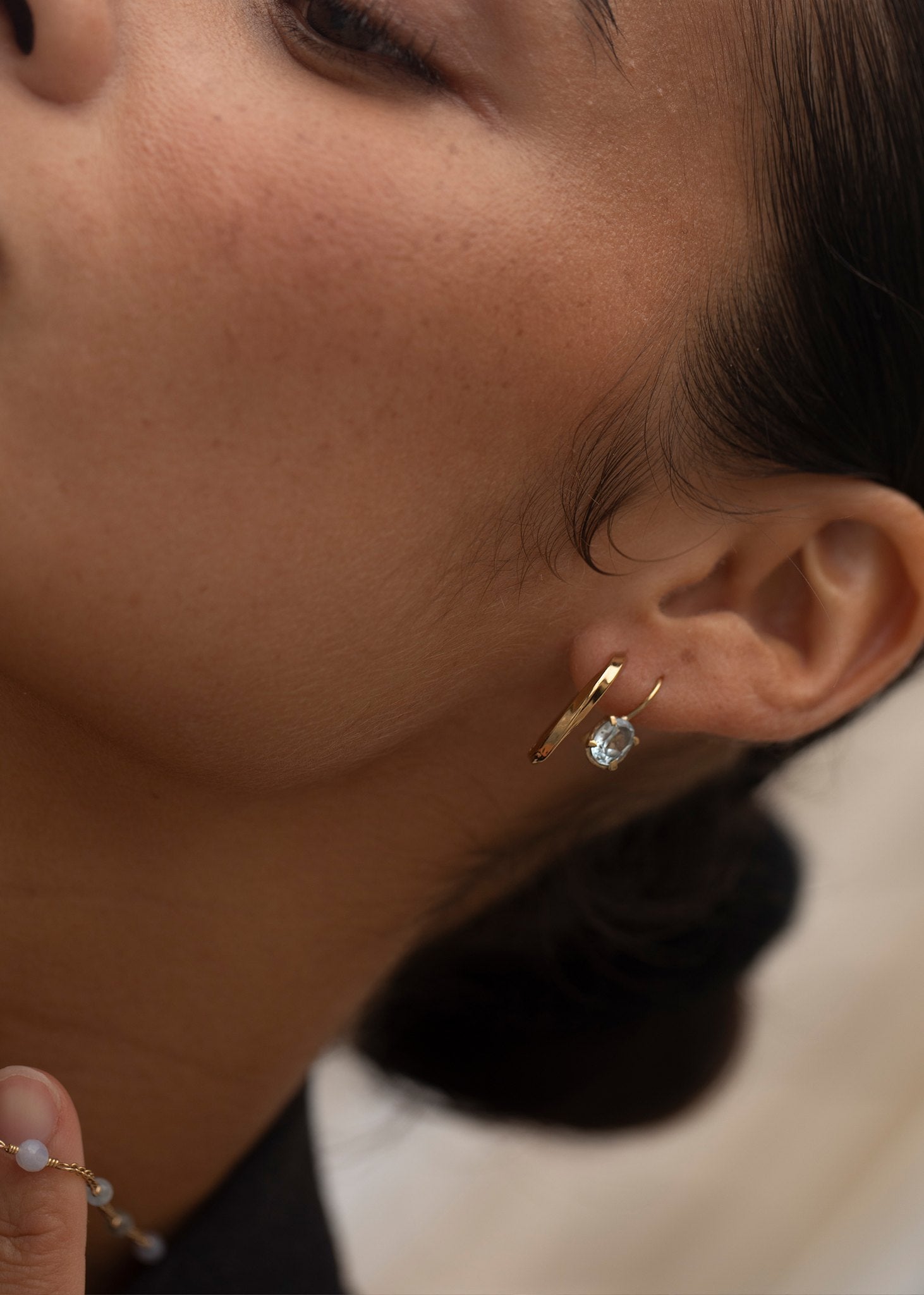 Valentine earrings with Blue Topaz - gold plated