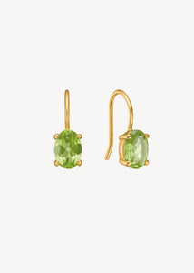 Valentine earrings with Peridot - gold plated