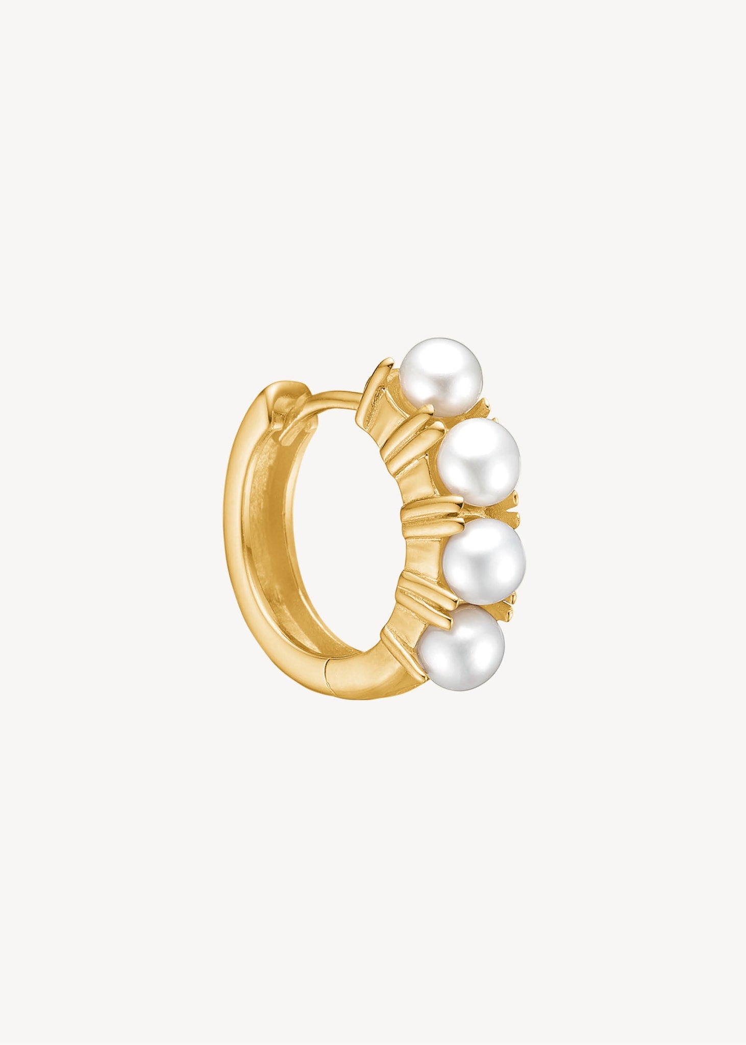 GEM hoop with Pearl 1,5cm - gold plated