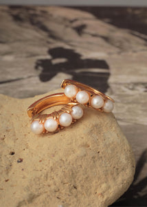 Gem hoops from carré jewellery in an antique style set with white freshwater pearls