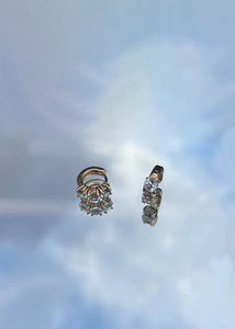 GEM hoop with Blue Topaz 1cm - gold plated