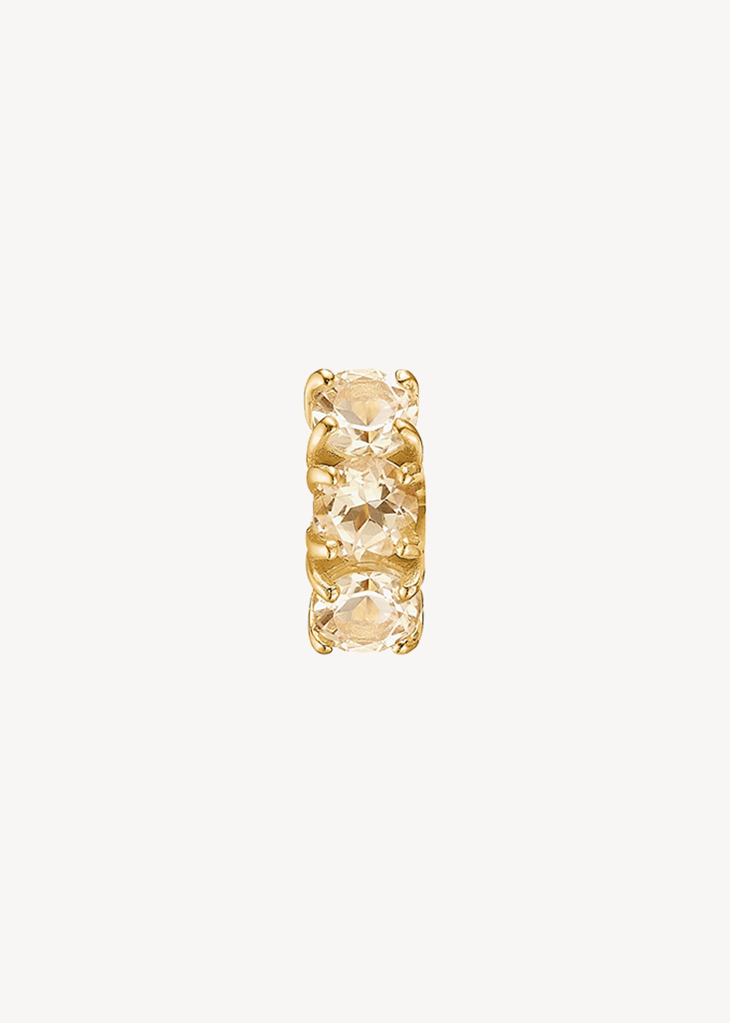 GEM hoop with Champagne Quartz 1cm - gold plated