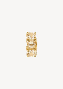 GEM hoop with Champagne Quartz 1cm - gold plated