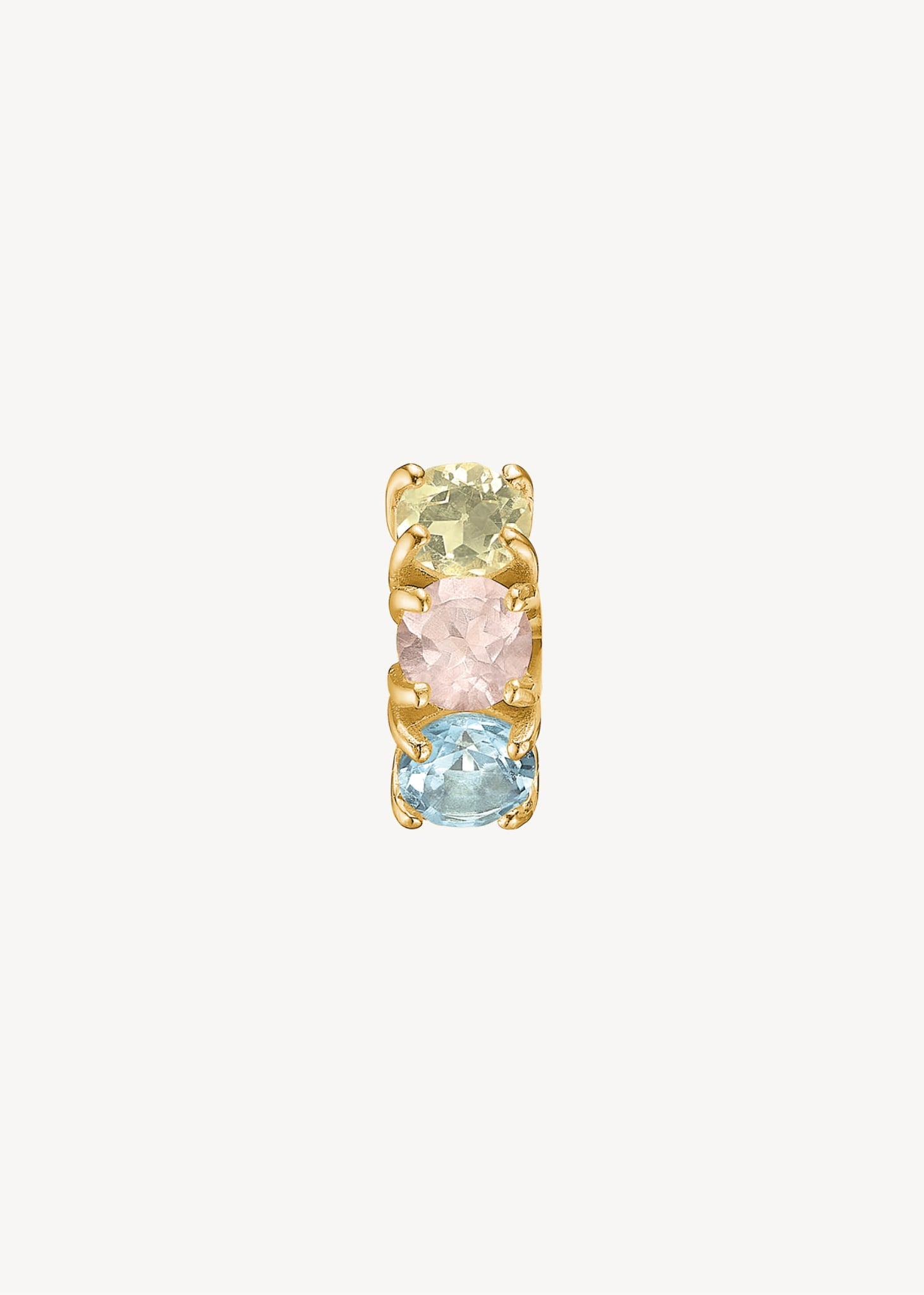 GEM hoop with gemstones 1cm - gold plated