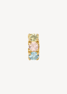 GEM hoop with gemstones 1cm - gold plated