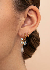 Daria earrings with Blue Topaz and Labradorite - gold plated