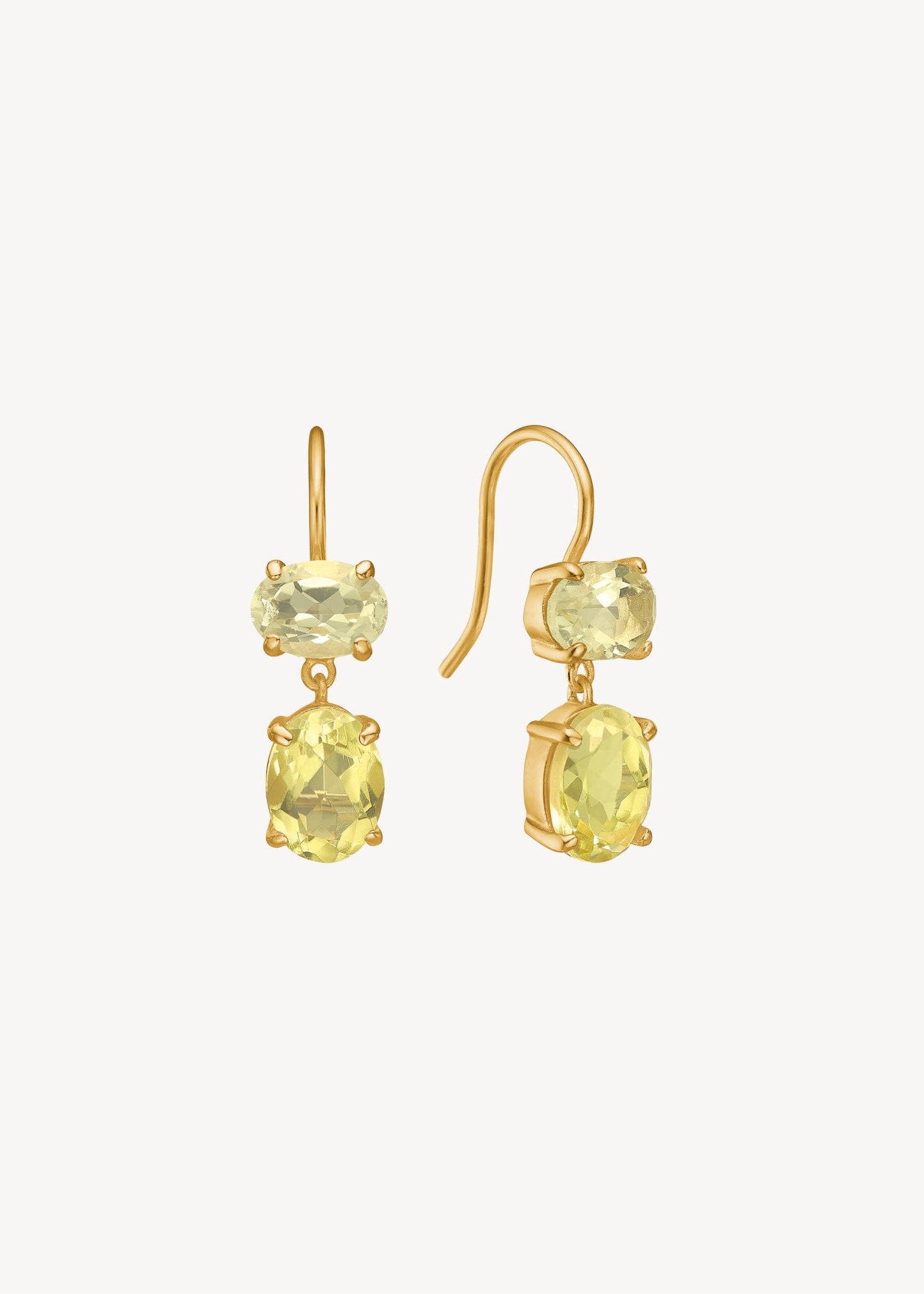 Arabella earrings with Lemon Quartz - gold plated