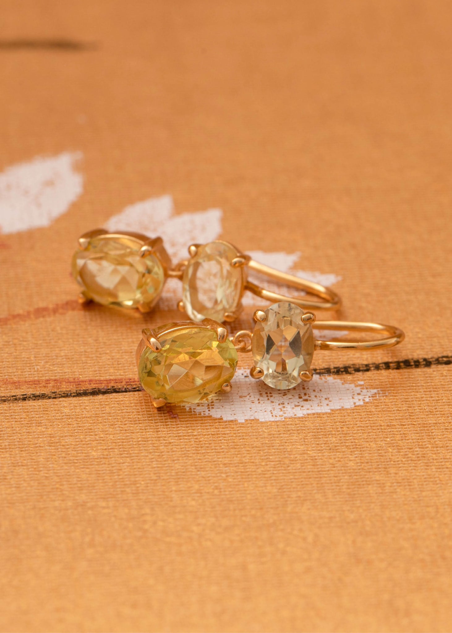 Arabella earrings with Lemon Quartz - gold plated