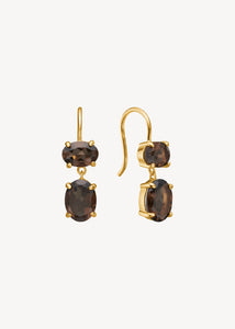 Arabella earrings with Smokey Quartz - gold plated