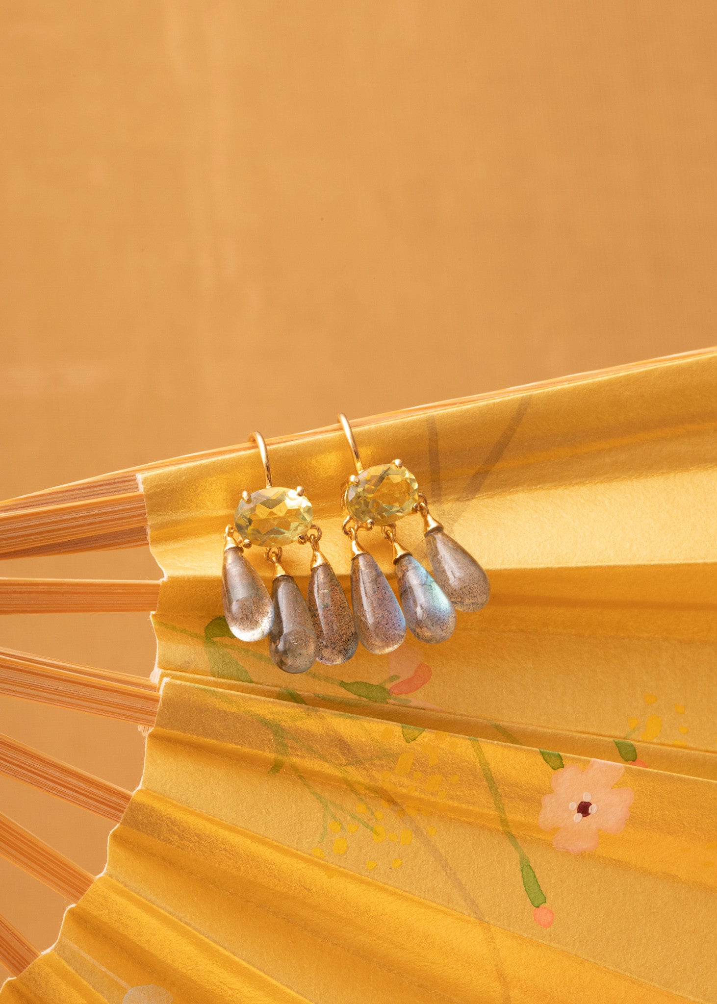Esme earrings with Lemon Quartz and Labradorite - gold plated