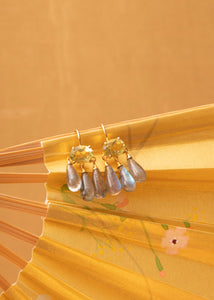 Esme earrings with Lemon Quartz and Labradorite - gold plated