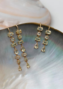 Eloise earrings with Champagne Quartz - gold plated