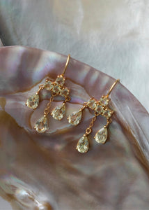 Bijou earrings with Champagne Quartz - gold plated