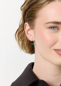 Bennett earrings with Black Agate and Green Agate - gold plated