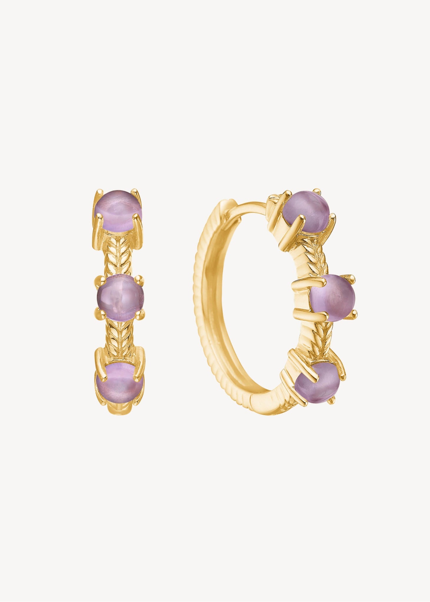 Olalla hoops with Amethyst - gold plated