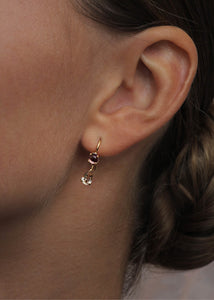 Lillian earrings with Amethyst og Champagne Quartz