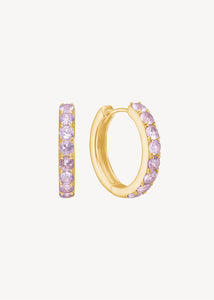 Rosalba hoops with Amethyst 2 cm - gold plated