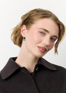 Marilyn earrings with Black Agate and Green Agate - gold plated