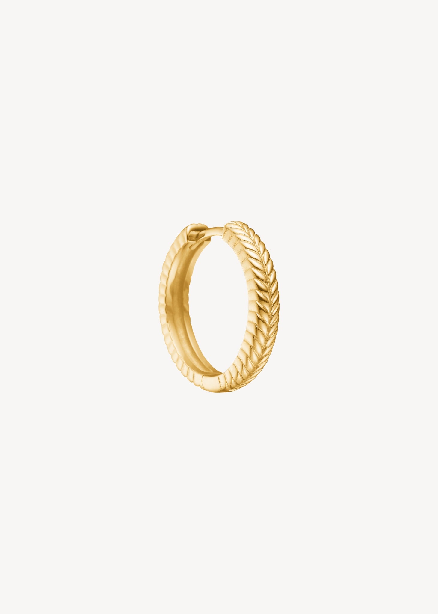 Fishbone hoop 2 cm - 4mm gold plated