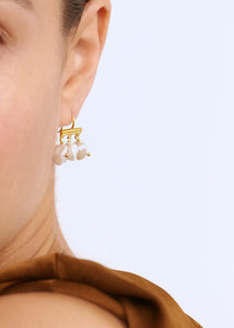 Mirage earrings with Keshi Pearl - gold plated