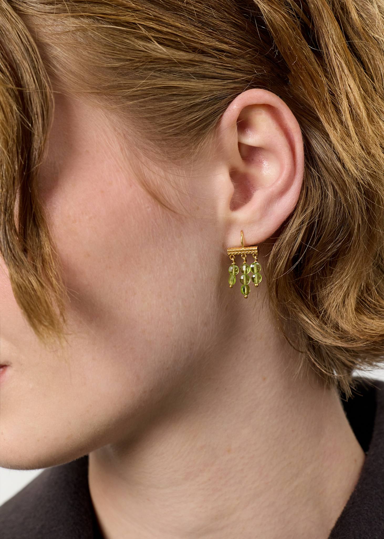 Valentina earrings with Peridot - gold plated