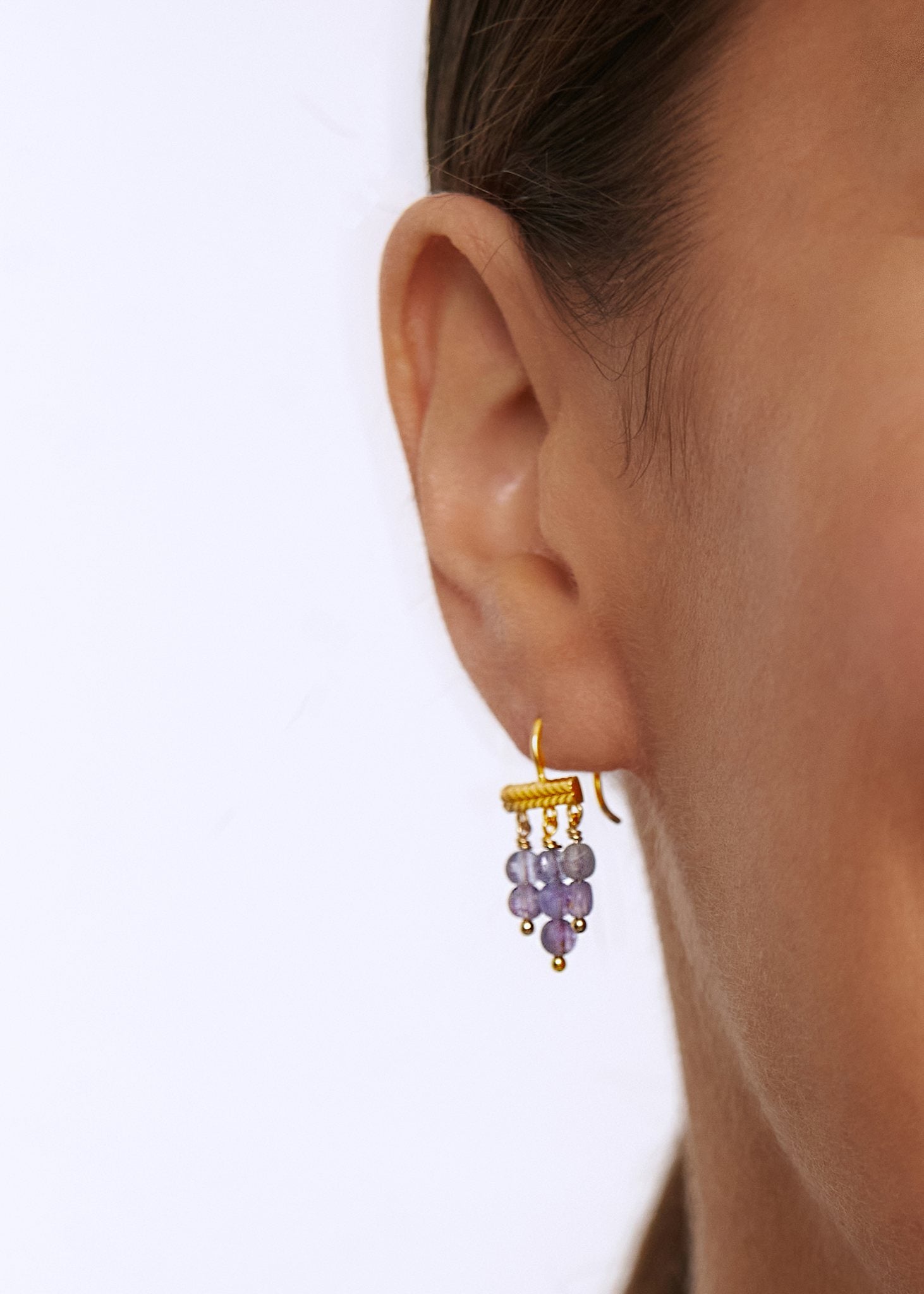 Mirage earrings with Tanzanite - gold plated