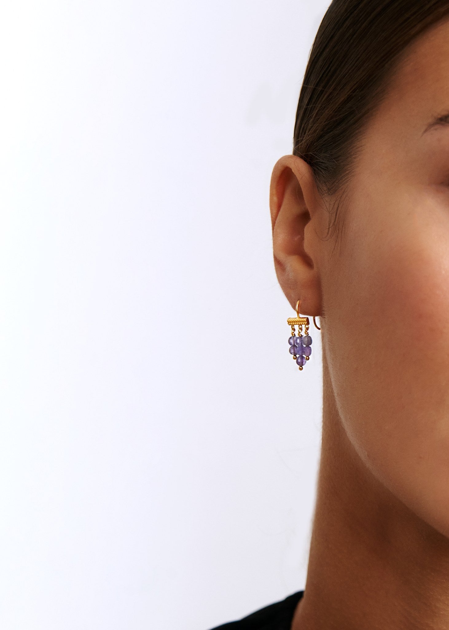 Mirage earrings with Tanzanite - gold plated
