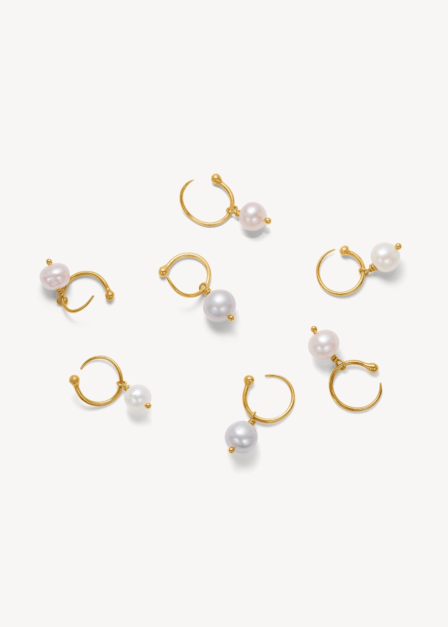 Oyster earrings with grey Freshwater Pearl - gold plated