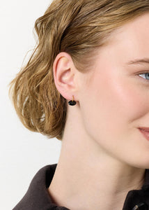 Nour earrings with black Agate - gold plated