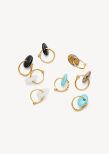 Nour earrings from carré jewellery with real gemstones in gold 