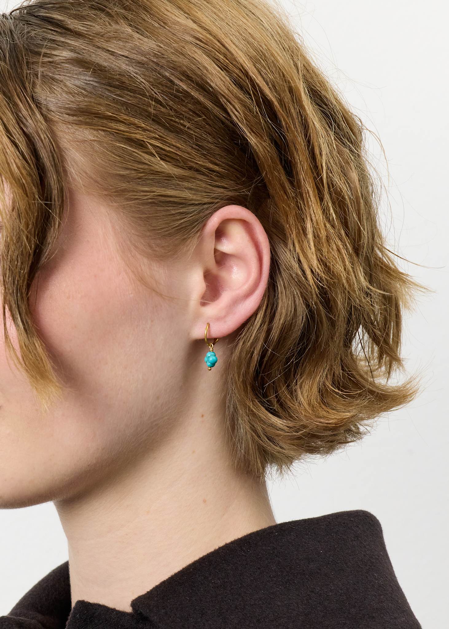 Clover earrings with Turquoise - gold plated