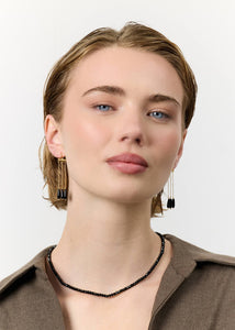 Talitha earrings with Black Agate - gold plated